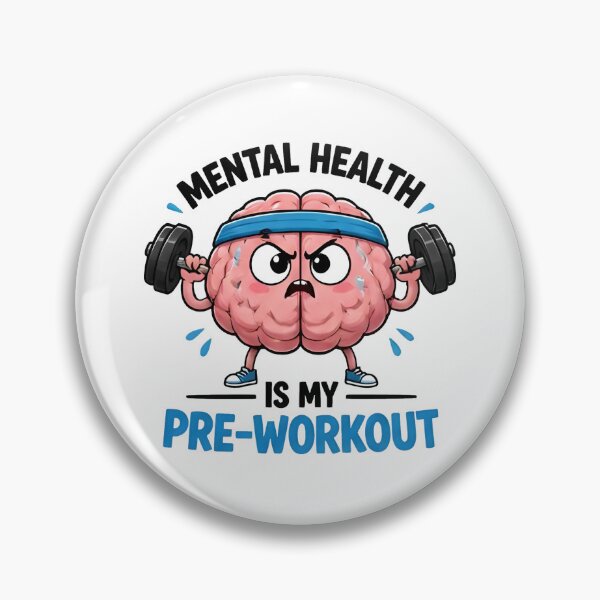 Item preview, Mental Health Is My Pre-Workout Funny Gym Brain Fitness Design designed and sold by johndesignwaves.