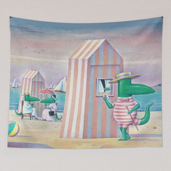 Item preview, Amour on the Shore with Maurice Chevalligator designed and sold by Prints by Tracy Sabin.