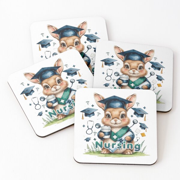 Item preview, Watercolor Bunny Nursing School Graduate designed and sold by AQUILAKREO.