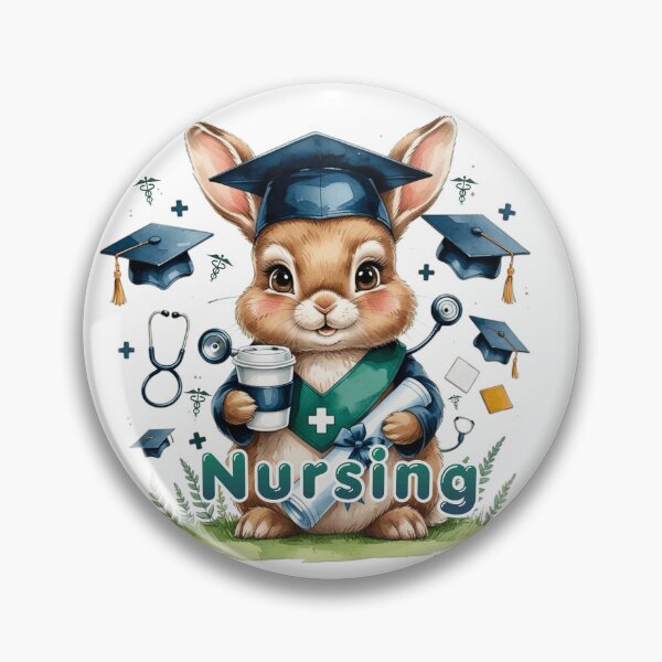 Item preview, Watercolor Bunny Nursing School Graduate designed and sold by AQUILAKREO.