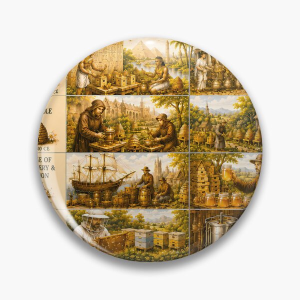 Item preview, Vintage Honey History Botanical Infographic Poster⁠ designed and sold by Easternpantry.