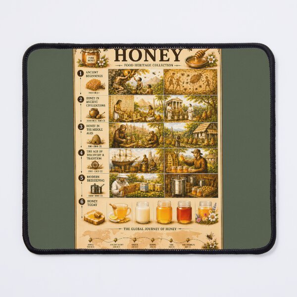 Item preview, Vintage Honey History Botanical Infographic Poster designed and sold by Easternpantry.