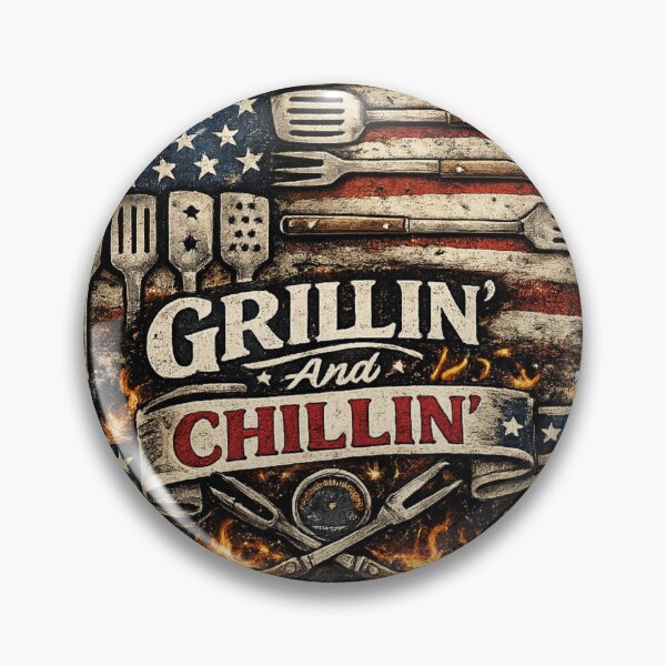 Item preview, Grillin And Chillin Vintage BBQ Design designed and sold by Neverend Designs.