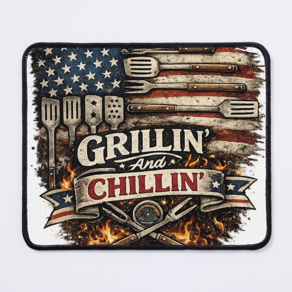 Item preview, Grillin And Chillin Vintage BBQ Design designed and sold by Neverend Designs.