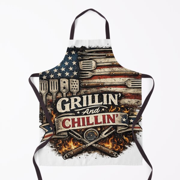 Item preview, Grillin And Chillin Vintage BBQ Design designed and sold by Neverend Designs.