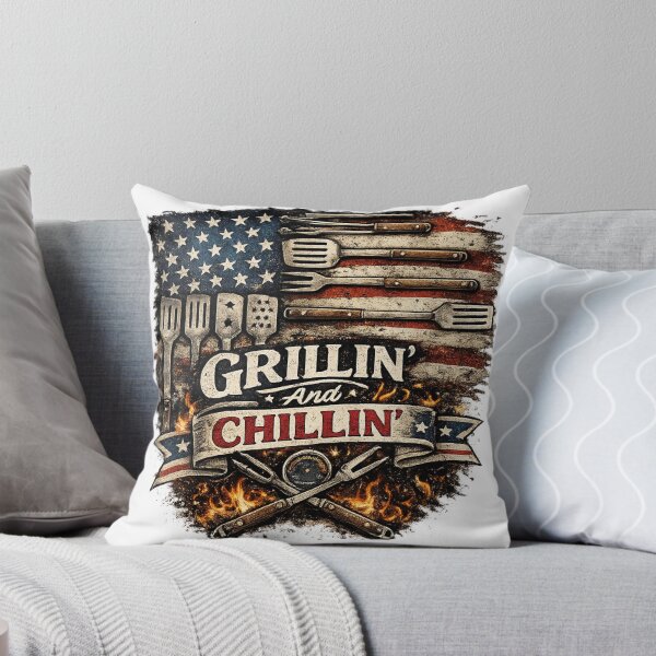 Item preview, Grillin And Chillin Vintage BBQ Design designed and sold by Neverend Designs.
