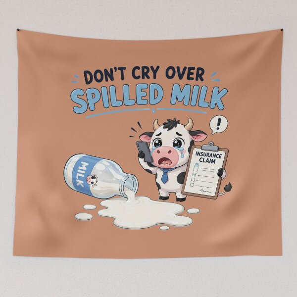 Item preview, Don’t Cry Over Spilled Milk Insurance Cow designed and sold by AndreBarnard.