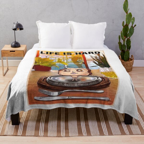 Item preview, Life Is Hard - Mr. Steak's Existential Crisis Retro Poster designed and sold by Surreal Characters & Cute Pups.