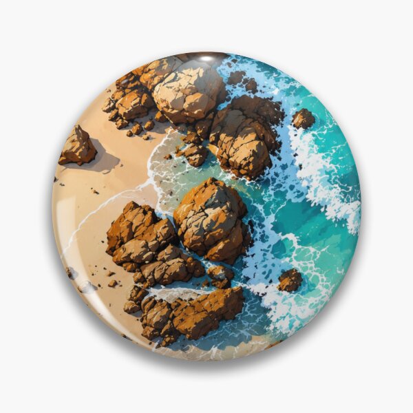 Item preview, Aerial Coastal Beach Art - Turquoise Sea Waves Design For designed and sold by FaisalDesigningStore.