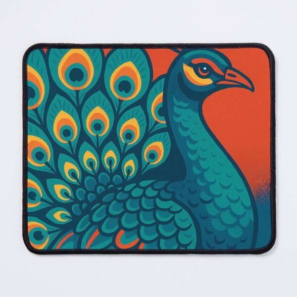 Item preview, Retro Pop Art Poster Illustration of a Peacock | Bold Ornamental Bird Print with Vibrant Feathers, Royal Color Palette & Vintage Nature Aesthetic Wall Art Decor designed and sold by PaintedPixels01.