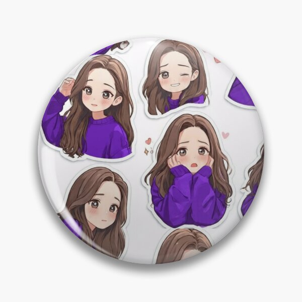 Item preview, Cute Anime Girl in Purple Sweater Sticker Sheet - Aesthetic Chibi Expressions designed and sold by KeerthiCuteFind.