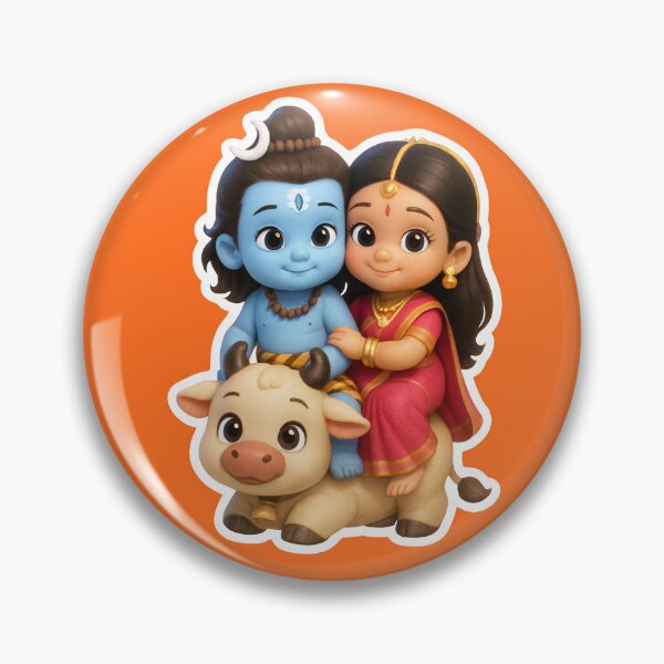 Item preview, Cute Baby Shiva Parvati on Nandi 3D Art designed and sold by krazzyremo.