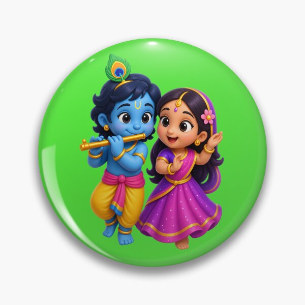 Item preview, Cute Baby Radha Krishna Cartoon Sticker designed and sold by krazzyremo.