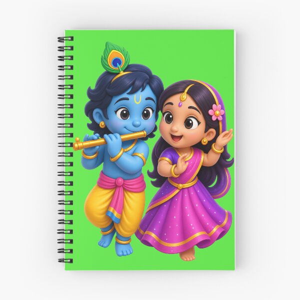 Item preview, Cute Baby Radha Krishna Cartoon Sticker designed and sold by krazzyremo.