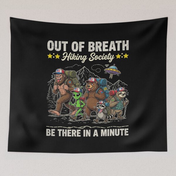 Item preview, Out of Breath Hiking Society Vintage Funny Hiking designed and sold by CF_VintageDesign.