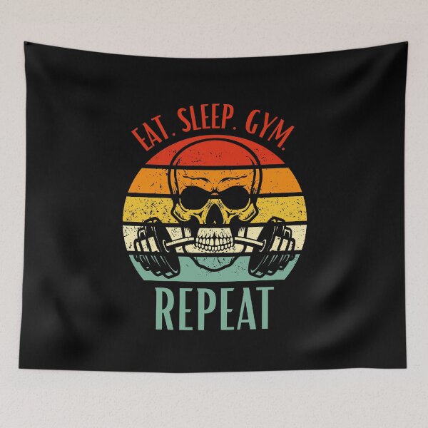 Item preview, Eat. Sleep. Gym. Repeat Skeleton Design designed and sold by OldSkullDesigns.