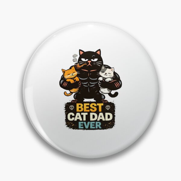 Item preview, Best Cat Dad Ever Muscular Cat Smoking Pipe designed and sold by GiaoCalonas.