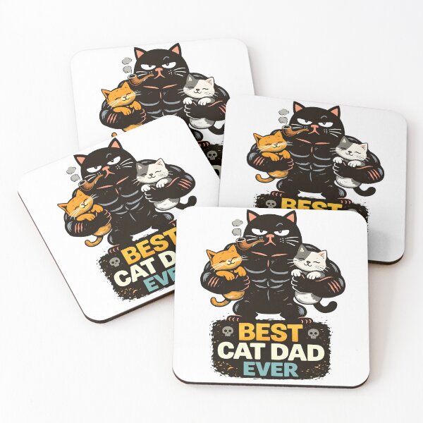Item preview, Best Cat Dad Ever Muscular Cat Smoking Pipe designed and sold by GiaoCalonas.