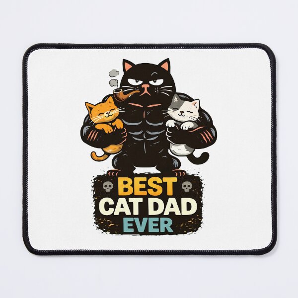 Item preview, Best Cat Dad Ever Muscular Cat Smoking Pipe designed and sold by GiaoCalonas.