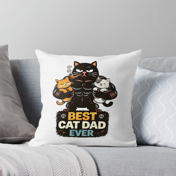 Item preview, Best Cat Dad Ever Muscular Cat Smoking Pipe designed and sold by GiaoCalonas.