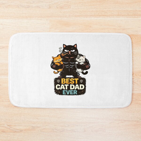 Item preview, Best Cat Dad Ever Muscular Cat Smoking Pipe designed and sold by GiaoCalonas.