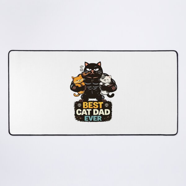Item preview, Best Cat Dad Ever Muscular Cat Smoking Pipe designed and sold by GiaoCalonas.