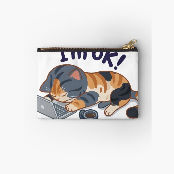 Item preview, Cute Tired Calico Cat Sleeping on Laptop I'm OK designed and sold by banglalook.