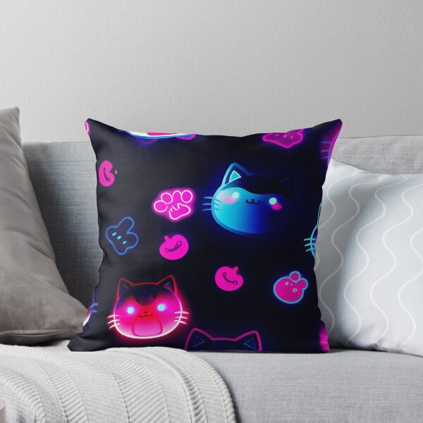 Item preview, Neon Cyber Kawaii Cat Pattern Aesthetic Design designed and sold by IMuDesigner.
