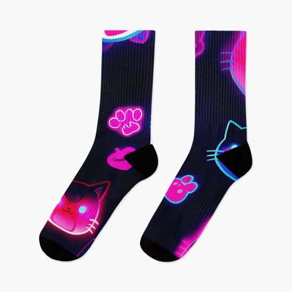 Item preview, Neon Cyber Kawaii Cat Pattern Aesthetic Design designed and sold by IMuDesigner.