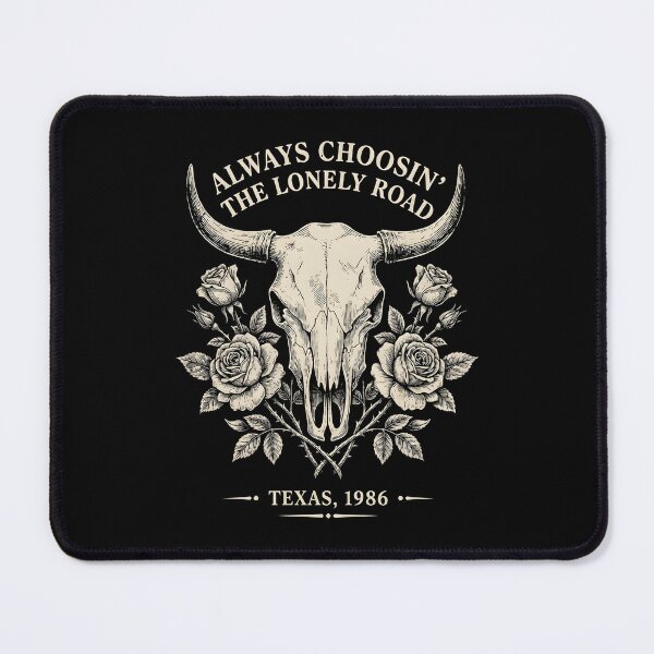 Item preview, Always Choosin The Lonely Road Texas Longhorn Skull designed and sold by SplashTastic.
