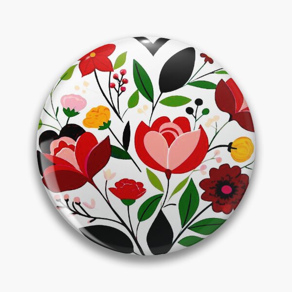 Item preview, Folk Flower Heart designed and sold by ViaARTfactory.
