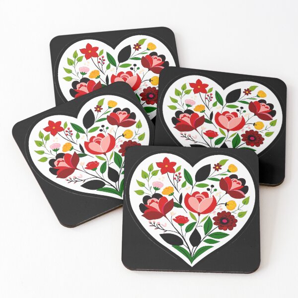Item preview, Folk Flower Heart designed and sold by ViaARTfactory.