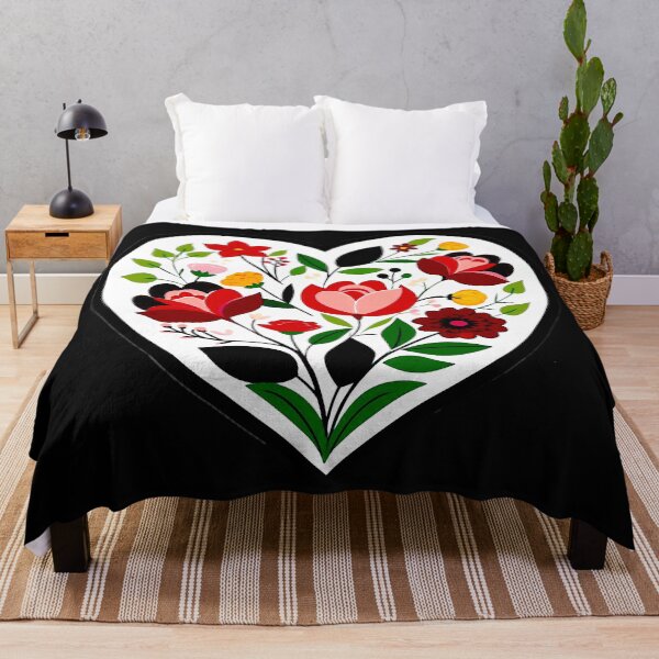 Item preview, Folk Flower Heart designed and sold by ViaARTfactory.