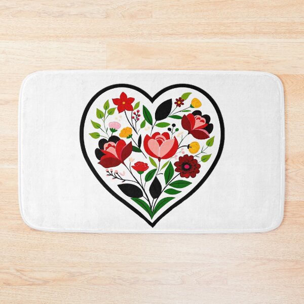 Item preview, Folk Flower Heart designed and sold by ViaARTfactory.