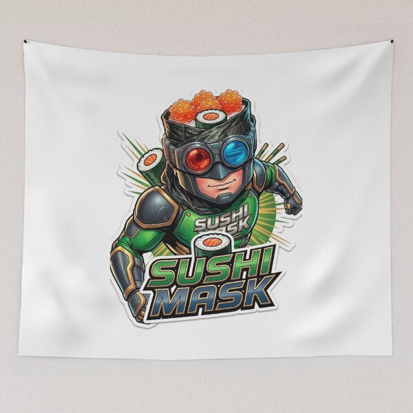 Item preview, The Amazing Sushi Mask designed and sold by Surreal Characters & Cute Pups.