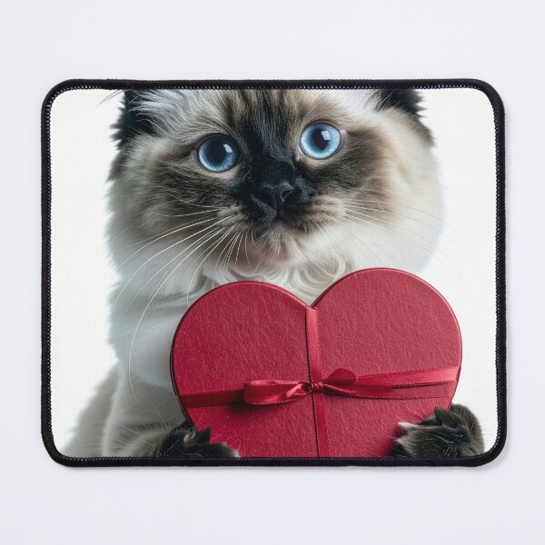 Item preview, Romantic Kitten Holding Heart Gift Box Poster - Valentine’s Day Cat Graphic - Cute Love Theme Pet Art for Cards designed and sold by WildGentlemen.