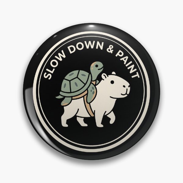 Item preview, Slow Down and Paint Capybara Turtle Art Club designed and sold by SplashTastic.