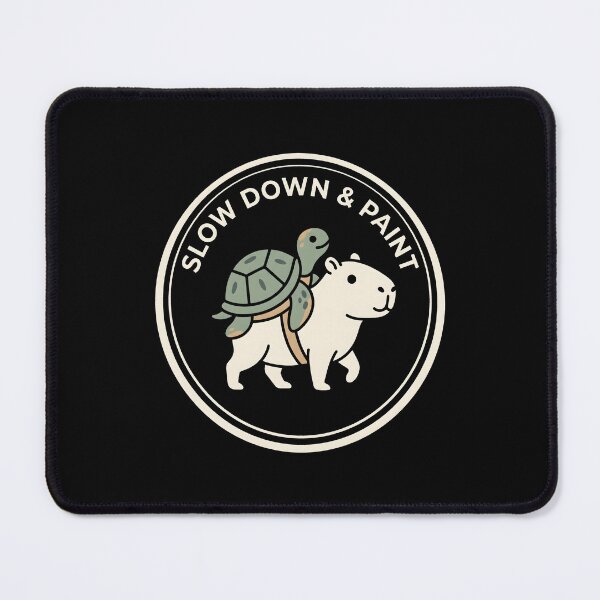 Item preview, Slow Down and Paint Capybara Turtle Art Club designed and sold by SplashTastic.
