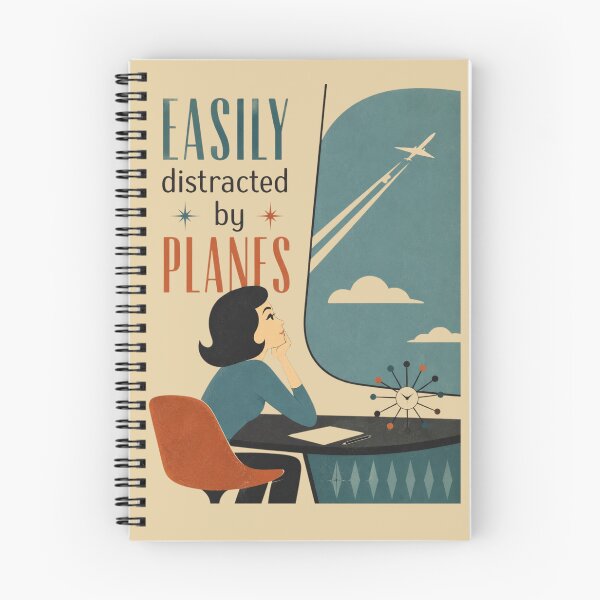 Item preview, Easily distracted by planes while daydreaming at work designed and sold by Rue Market.