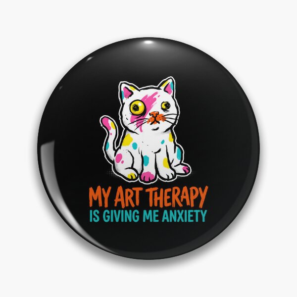 Item preview, My Art Therapy Is Giving Me Anxiety Painting Cat designed and sold by SplashTastic.