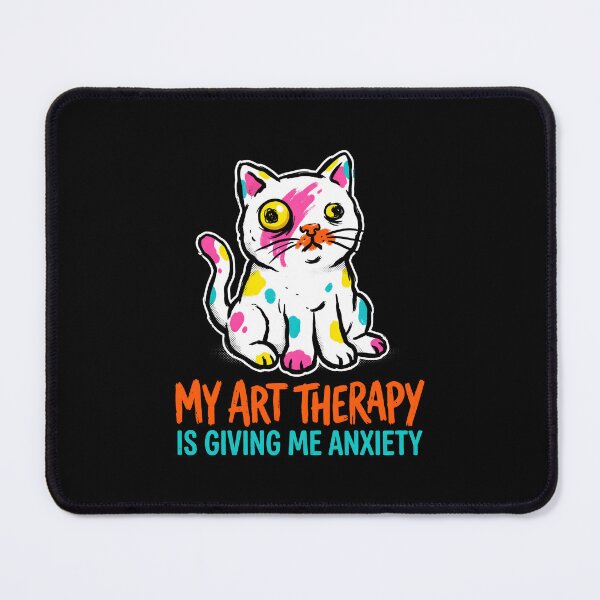 Item preview, My Art Therapy Is Giving Me Anxiety Painting Cat designed and sold by SplashTastic.