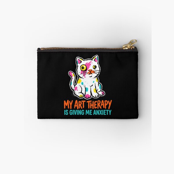 Item preview, My Art Therapy Is Giving Me Anxiety Painting Cat designed and sold by SplashTastic.
