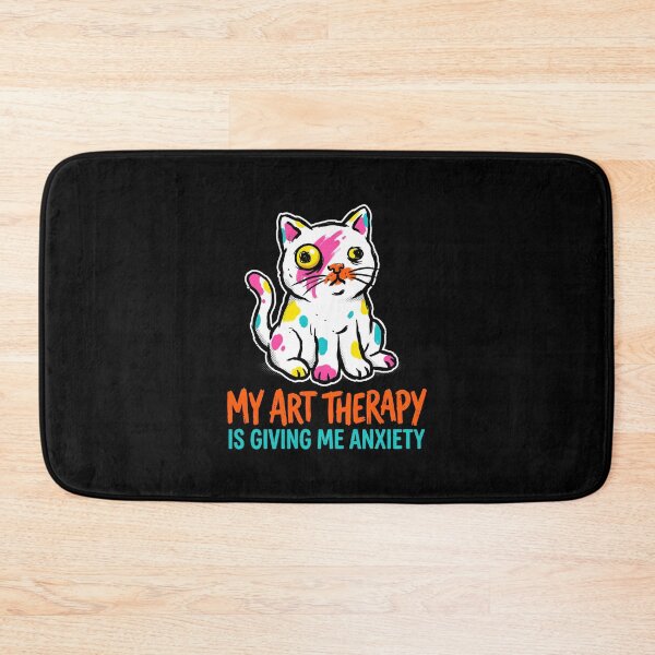 Item preview, My Art Therapy Is Giving Me Anxiety Painting Cat designed and sold by SplashTastic.