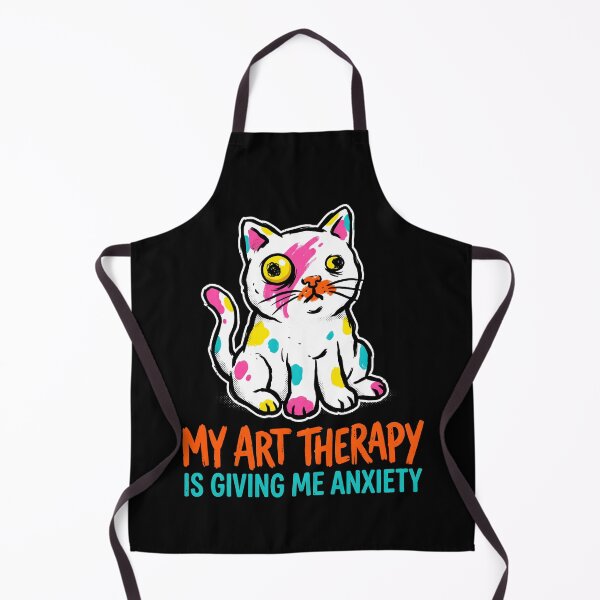 Item preview, My Art Therapy Is Giving Me Anxiety Painting Cat designed and sold by SplashTastic.