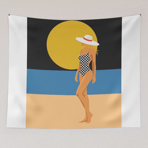 Item preview, Woman Walking to Sea Beach Art designed and sold by Studio pod Burom.
