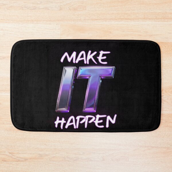 Item preview, Make It Happen // Y2K Chrome Metallic Neon Quote designed and sold by QuirkyCloud Designs.