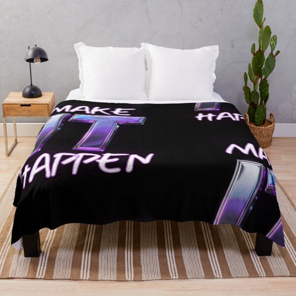 Item preview, Make It Happen // Y2K Chrome Metallic Neon Quote designed and sold by QuirkyCloud Designs.