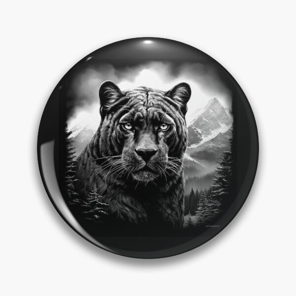 Item preview, Black Panther Mountain Forest Wildlife Art designed and sold by inkoutninja.