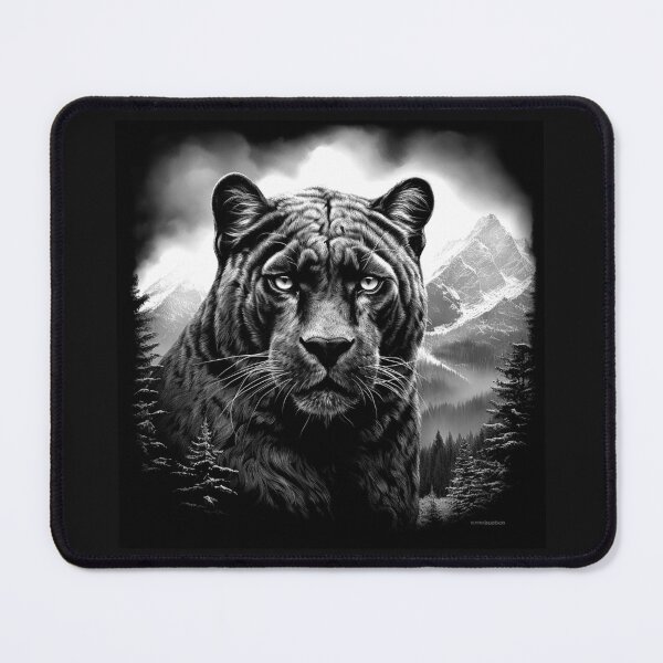 Item preview, Black Panther Mountain Forest Wildlife Art designed and sold by inkoutninja.