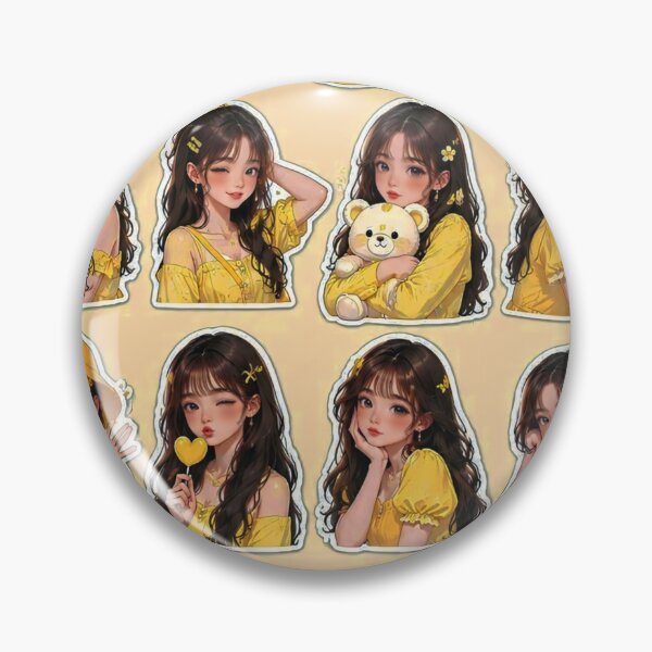 Item preview, ​Cute Anime Girl Yellow Aesthetic Sticker Sheet Pack?? designed and sold by KeerthiCuteFind.